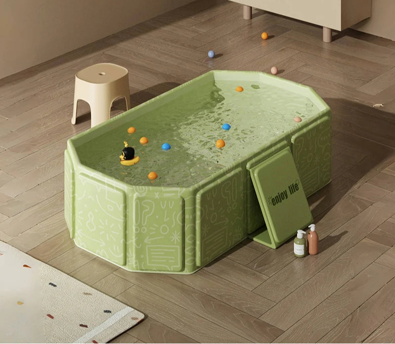 Baignoire Bébé Pliable Blocky_Barrel verte