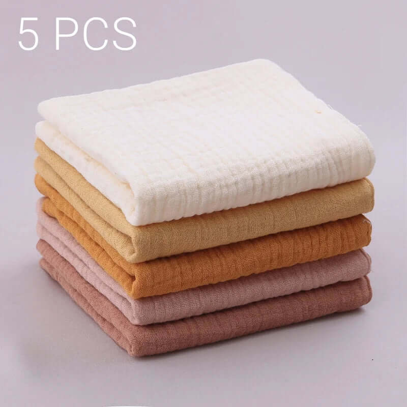 Serviette carrée en coton pour visage de bébé - 5pcs/jeu - NN Baby&Mummy
