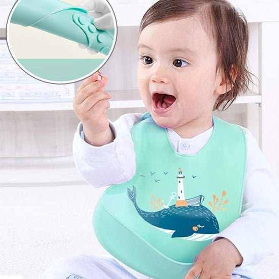 Bavoir bébé silicone imperméable motifs amusant