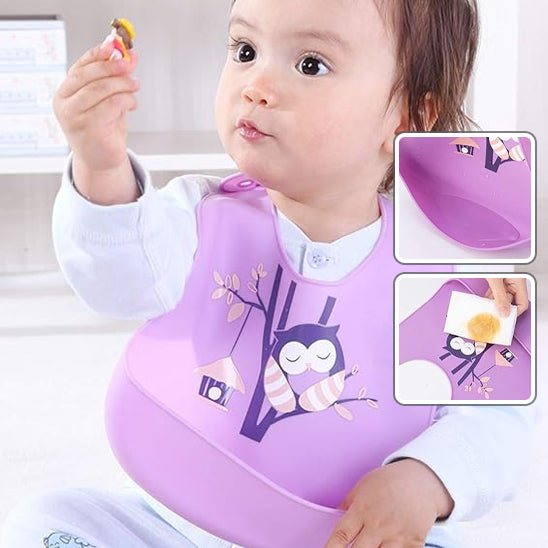 Bavoir bébé silicone imperméable violet