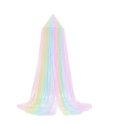 Ciel de lit en maille arc-en-ciel
