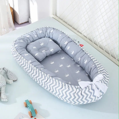 Lit de voyage bébé avec oreiller-Bébé®-NN Baby&Mummy-Gris B-NN Baby&amp;Mummy
