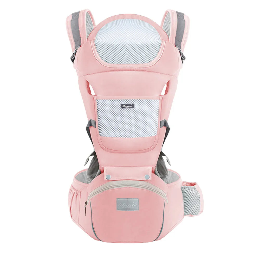 Porte-bebe-ergonomique-multifonction-rose