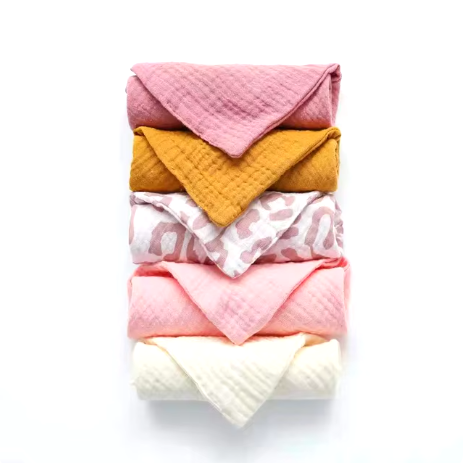 Serviette carrée en coton pour visage de bébé - 5pcs/jeu