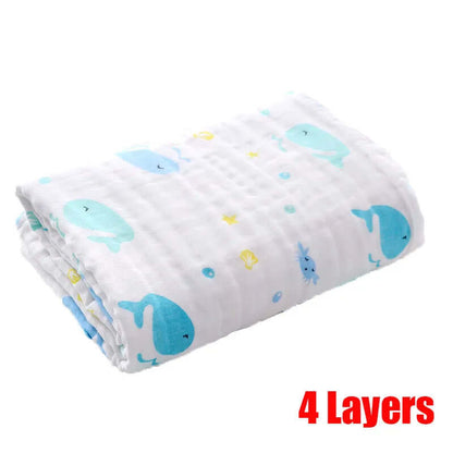 Serviette de bain en coton pour bébé-Bébé®-NN Baby&Mummy-70X90CM Baleine-NN Baby&amp;Mummy