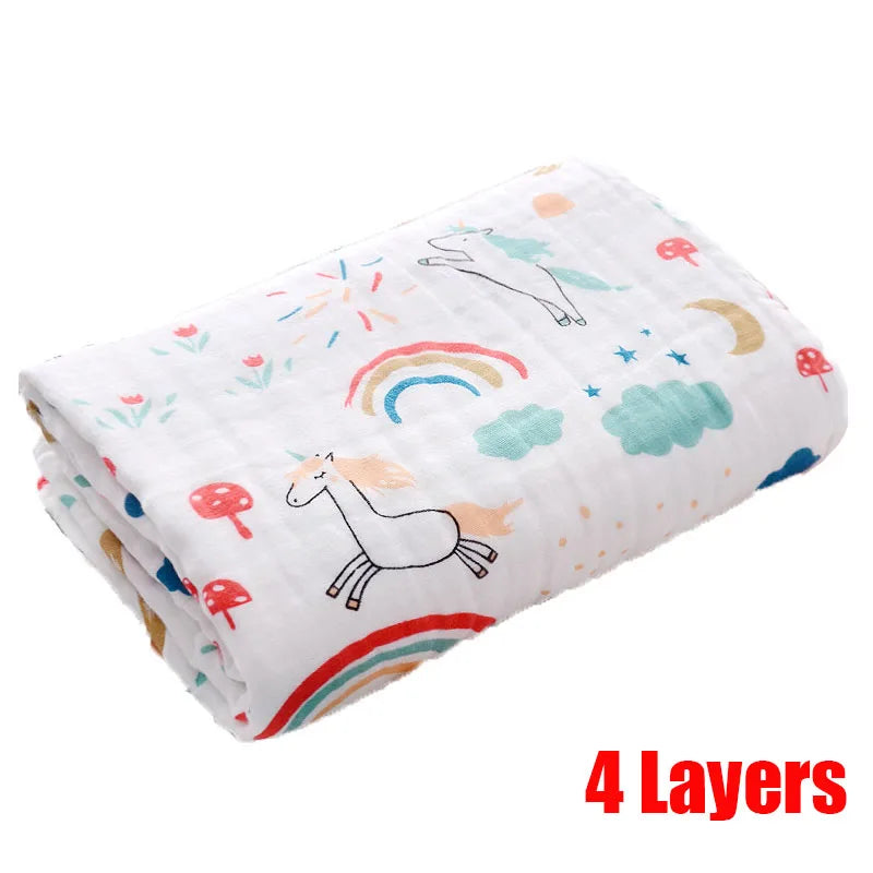 Serviette-de-bain-en-coton-licorne-quatre-couches