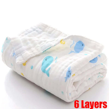 Serviette de bain en coton pour bébé-Bébé®-NN Baby&Mummy-105X105CM Baleine-NN Baby&amp;Mummy