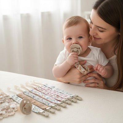 attache tetine bebe en blanc