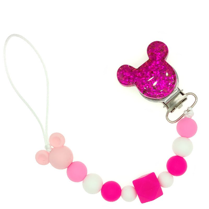 attache tetine violet