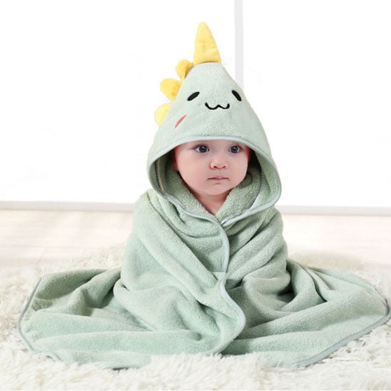 Cape de bain bebe vert feuille