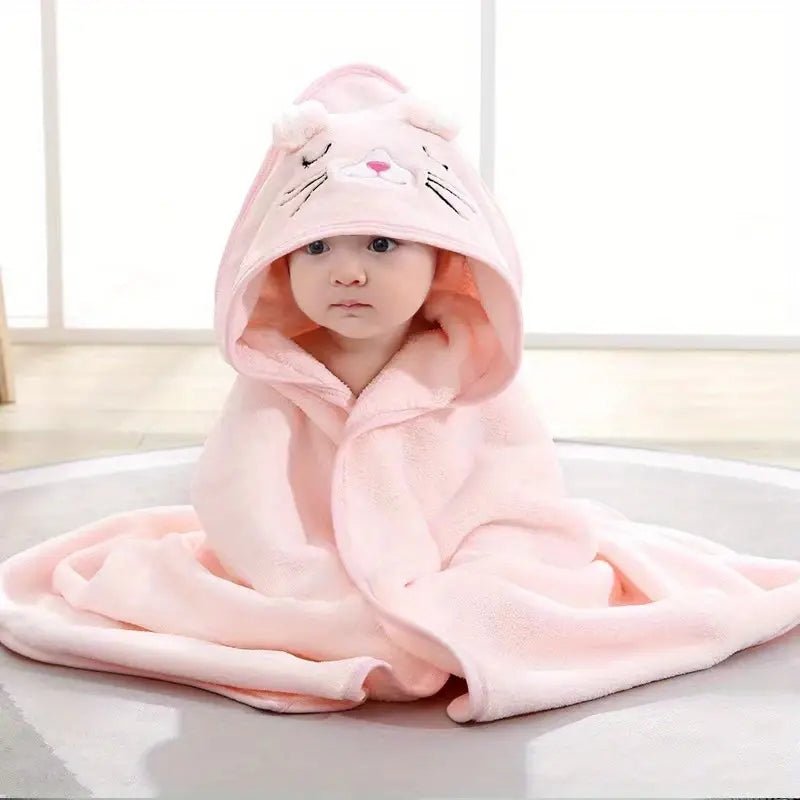 Cape de bain bebe rose