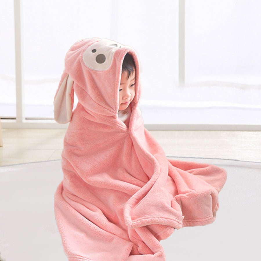 cape de bain bebe rose