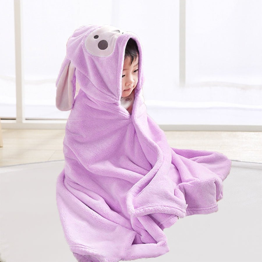 cape de bain bebe violet