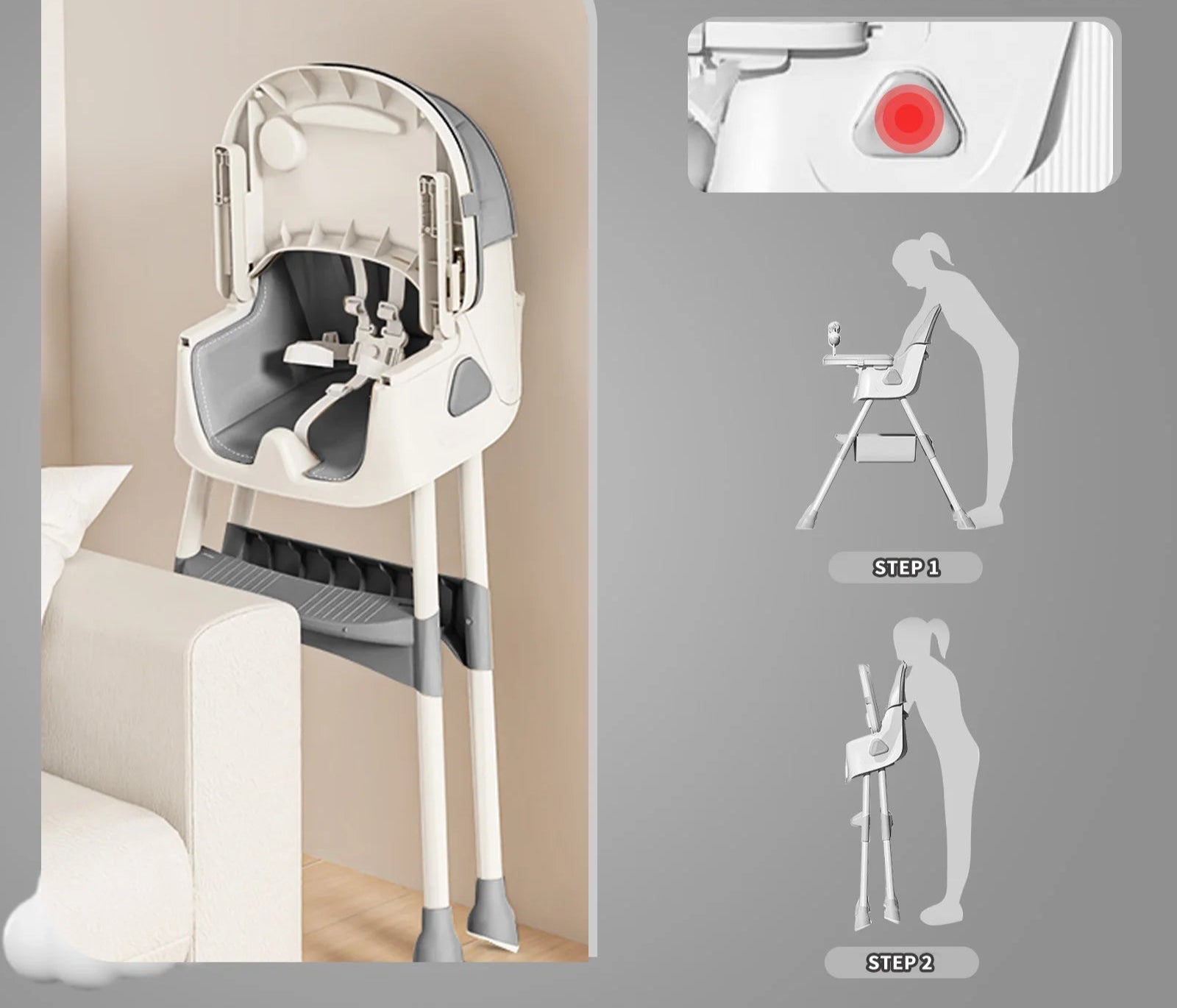 Chaise Haute Bébé Pliable - NN Baby&Mummy