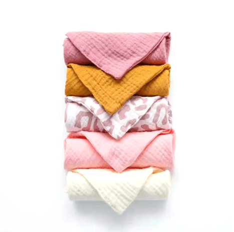 Serviette carrée en coton pour visage de bébé - 5pcs/jeu - NN Baby&Mummy